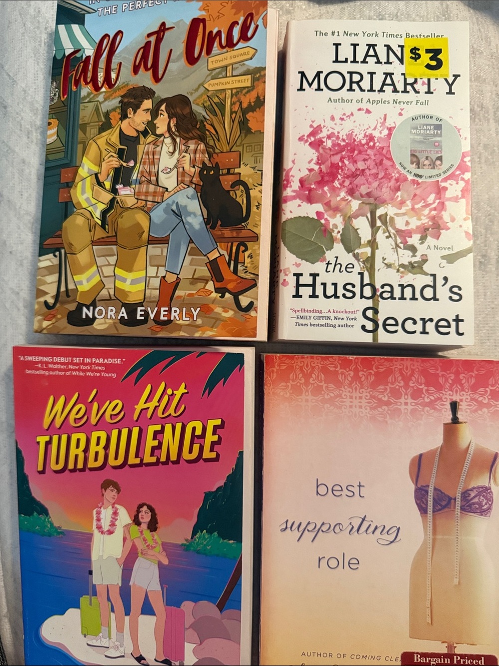 Books Set of 4 Paperback Romance & Women’s Fiction Books - Colorful Covers
